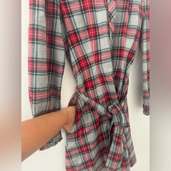 UNTUCKit for Her Harrison Red Plaid Button Up Shirt Dress Holiday Size 4 - Picture 4 of 12